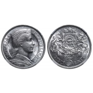 Latvia, 5 Lati, 1931 year, NGC, MS 62