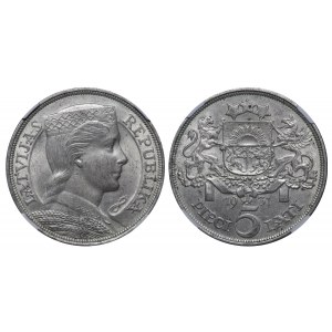 Latvia, 5 Lati, 1931 year, NGC, MS 62