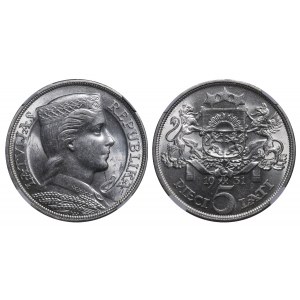 Latvia, 5 Lati, 1931 year, NGC, MS 61