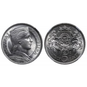 Latvia, 5 Lati, 1932 year, NGC, MS 63