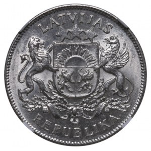 Latvia, 2 Lati, 1925 year, NGC, MS 62