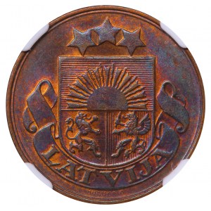 Latvia, 5 Santimi, 1922 year, NGC, MS 63 BN