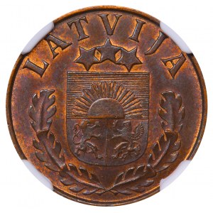 Latvia, 2 Santimi, 1939 year, NGC, MS 63 BN