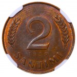 Latvia, 2 Santimi, 1939 year, NGC, MS 63 BN
