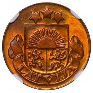Latvia, 1 Santims, 1935 year, NGC, MS 64 RB