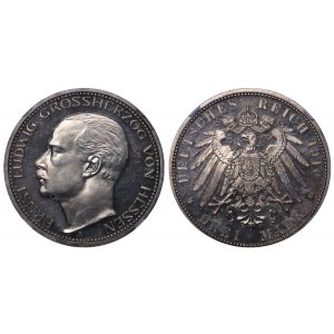 Grand Duchy of Hesse-Darmstadt, 3 Mark, 1910 year, A, NGC, PF 63 CAMEO