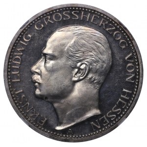 Grand Duchy of Hesse-Darmstadt, 3 Mark, 1910 year, A, NGC, PF 63 CAMEO
