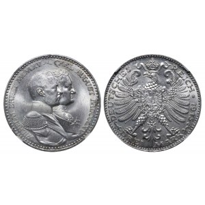Germany, 3 Mark, 1915 year, A, Saxe-Weimar-Eisenach, Ernst August Wedding and Accession, NGC, MS 64