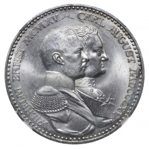 Germany, 3 Mark, 1915 year, A, Saxe-Weimar-Eisenach, Ernst August Wedding and Accession, NGC, MS 64
