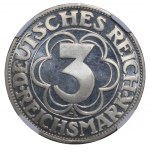 Germany, 3 Mark, 1927 year, A, 1000th Anniversary of Nordhausen, NGC, PF 67 CAMEO, Top-PoP