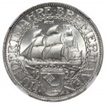 Germany, Weimar Republic, 3 Mark, 1927 year, 100th Anniversary - Bremerhaven, A, NGC, MS 66