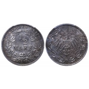 Nemecko, ½ marky, rok 1918, A, PCGS, MS 66