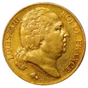 France, 20 Francs, 1824 year, A, NGC, AU 58