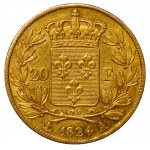 France, 20 Francs, 1824 year, A, NGC, AU 58