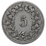 Switzerland, 5 Rappen, 1894 year, B