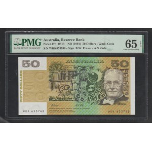 Australia, 50 Dollars, 1991 year, 65 Gem Unc