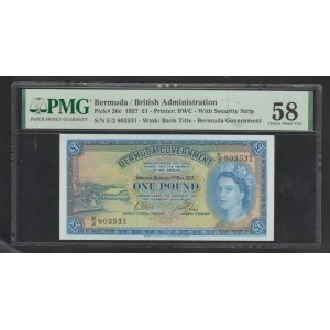 Bermuda, 1 Pound, 1957 year, 58 Choice About Unc