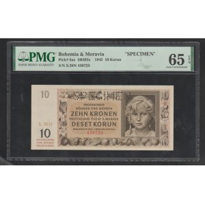Bohemia and Moravia, 10 Korun, 1942 year, 65 Gem Unc, Specimen