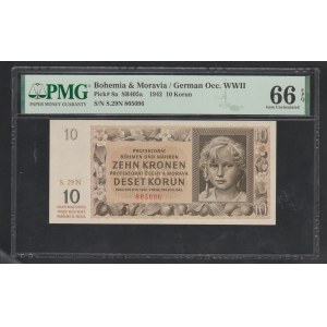 Bohemia and Moravia, 10 Korun, 1942 year, 66 Gem Unc