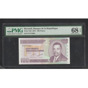 Burundi, 100 Francs, 2011 year , 68 Superb Gem Unc