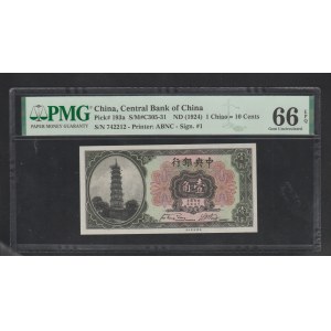 China, 1 Chiao = 10 Cents, 1924 year, 66 Gem Uncirculated