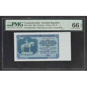 Czechoslovakia, 25 Korun, 1953 year, 66 Gem Uncirculated