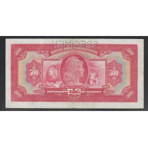 Czechoslovakia, 500 Korun, 1929 year, Specimen