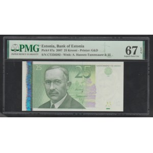 Estonia, 25 Krooni, 2007 year, 67 Superb Gem Unc