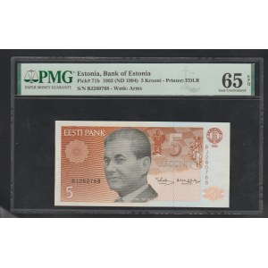 Estonia, 5 Krooni, 1992 year, 65 Gem Uncirculated