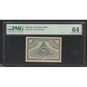 Estonia, 50 Penni, 1919 year, 64 Choice Unc