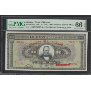 Greece, 1000 Drachmai, 1926 year, 66 Gem Unc