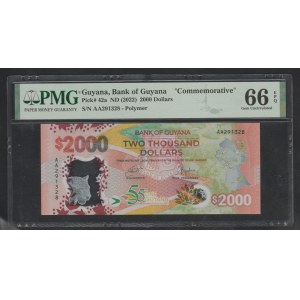 Guyana, 2000 Dollars, 2022 year, 66 Gem Unc, Commemorative