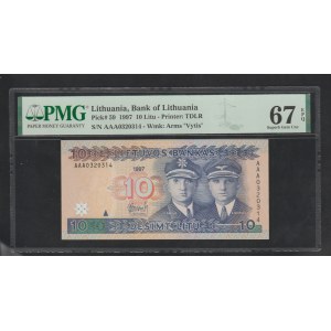 Litva, 10 Litu, rok 1997, 67 Superb Gem Unc