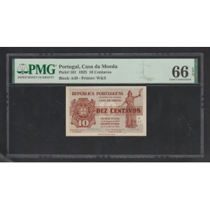 Portugal, 10 Centavos, 1925 year, 66 Gem Uncirculated