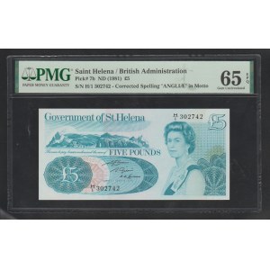Saint Helena, 5 Pound, 1981 year, 65 Gem Uncirculated
