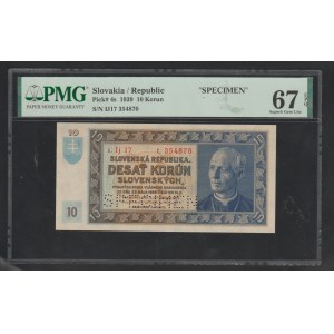 Slovakia, 10 Korun, 1939 year, 67 Superb Gem Unc, Specimen, Top
