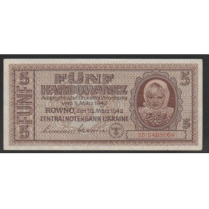 Ukraine, 5 Karbowanez, 1942 year