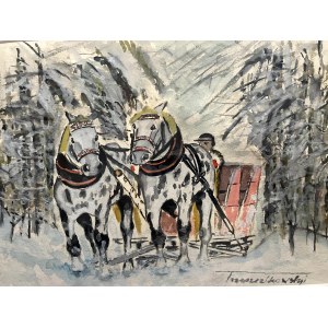 Antoni Trzeszczkowski, Carrozza trainata da cavalli - slitta