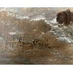 Georg Carre alias Karl Julius Rose, Mořská krajina s plachetnicí