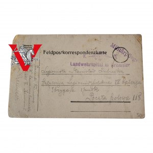 Polish Legions, 4th Artillery Battery 1st Brigade of the Legions , Card from the Front 1915 year