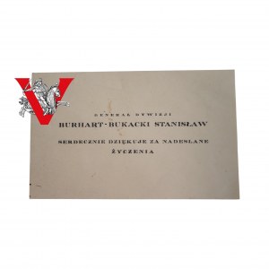 II RP Business Card Major General Stanislaw Burhart-Bukacki