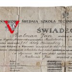 Dyplom Świadectwo Szkoła Kolejowa w Warszawie 1931