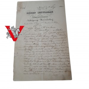 [!!!VALOR RARYTAS / OGROMNY UNIKAT!!!] Warszawa 1850 NARODZINY NASTĘPCY TRONU SYNA CARA ALEKSANDRA , Podpis Kanonik Antoni Białobrzeski