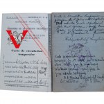Maria Onyszkiewicz Kurierka AK, Francuska Legitymacja Wojskowa Przepustka Francja 1944 r
