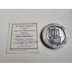 Medal Zasługi OPL z nadaniem na Pułkownika, podpis dwóch Generałów
