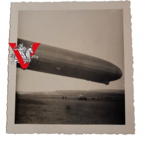Niemcy XX lecie ZEPPELIN Ogromny Statek Powietrzny Sterowiec Lądowanie, Piękne Zdjęcie