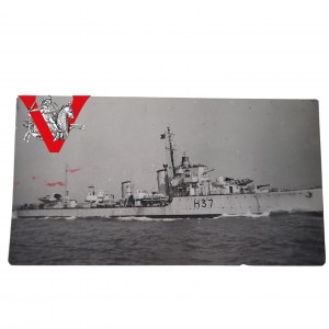 ORP Garland at Sea, Navy Stamp, Beautiful Photo