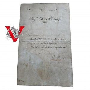 [!!!VALOR RARYTAS / OGROMNY UNIKAT!!!] Powstanie Listopadowe - nadanie Virtuti Militari 9 czerwca 1831, podpis generał Łubieński, bohater spod Somosierry