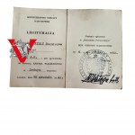 Powstanie Warszawskie KRZYŻ WALECZNYCH POŚMIERTNIE legitymacja Londyn 1949