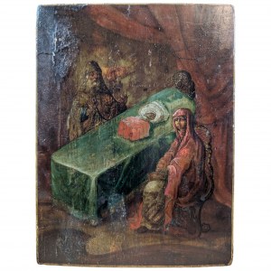 Autor neznámý, obrázek východního obřadu na tabuli, Vánoce, 19. století (?).